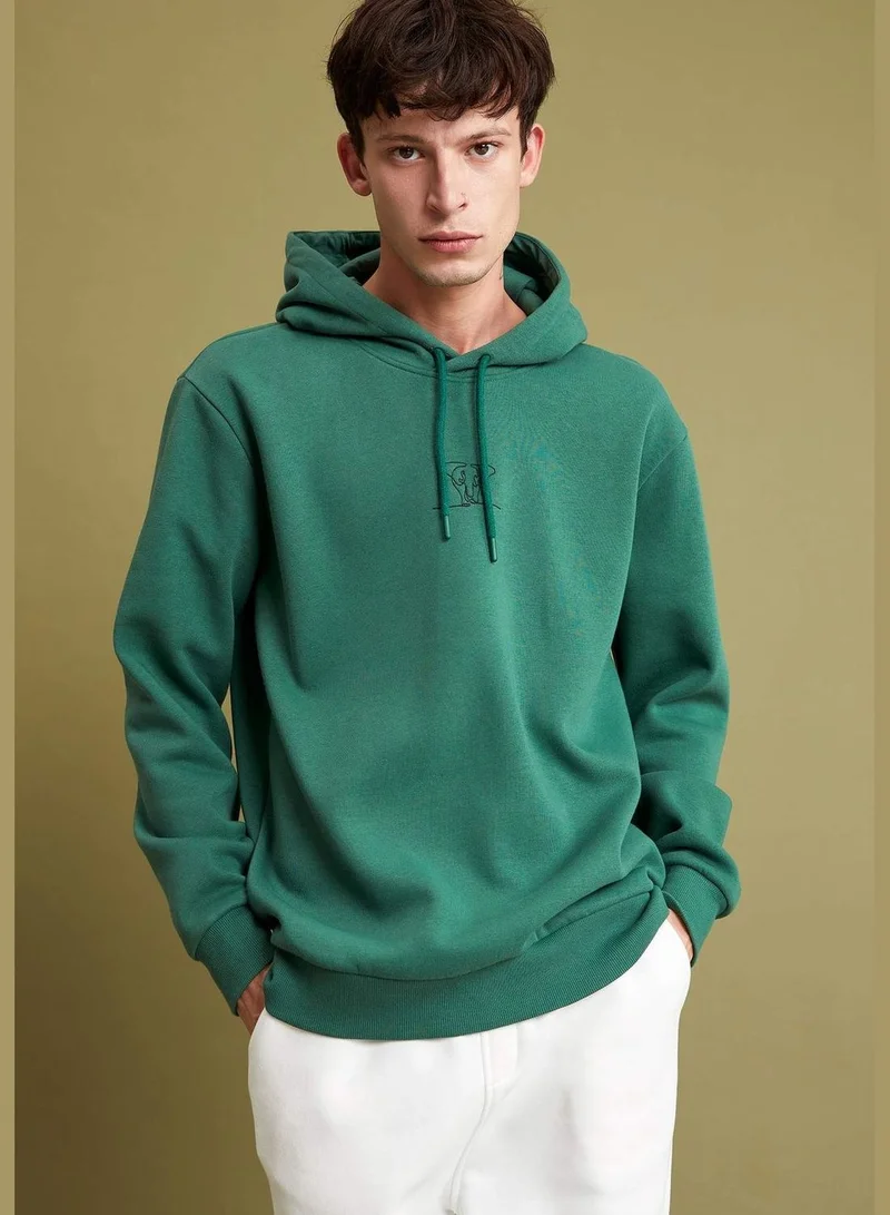DeFacto Regular Fit Long Sleeve Animal Print Hoodie