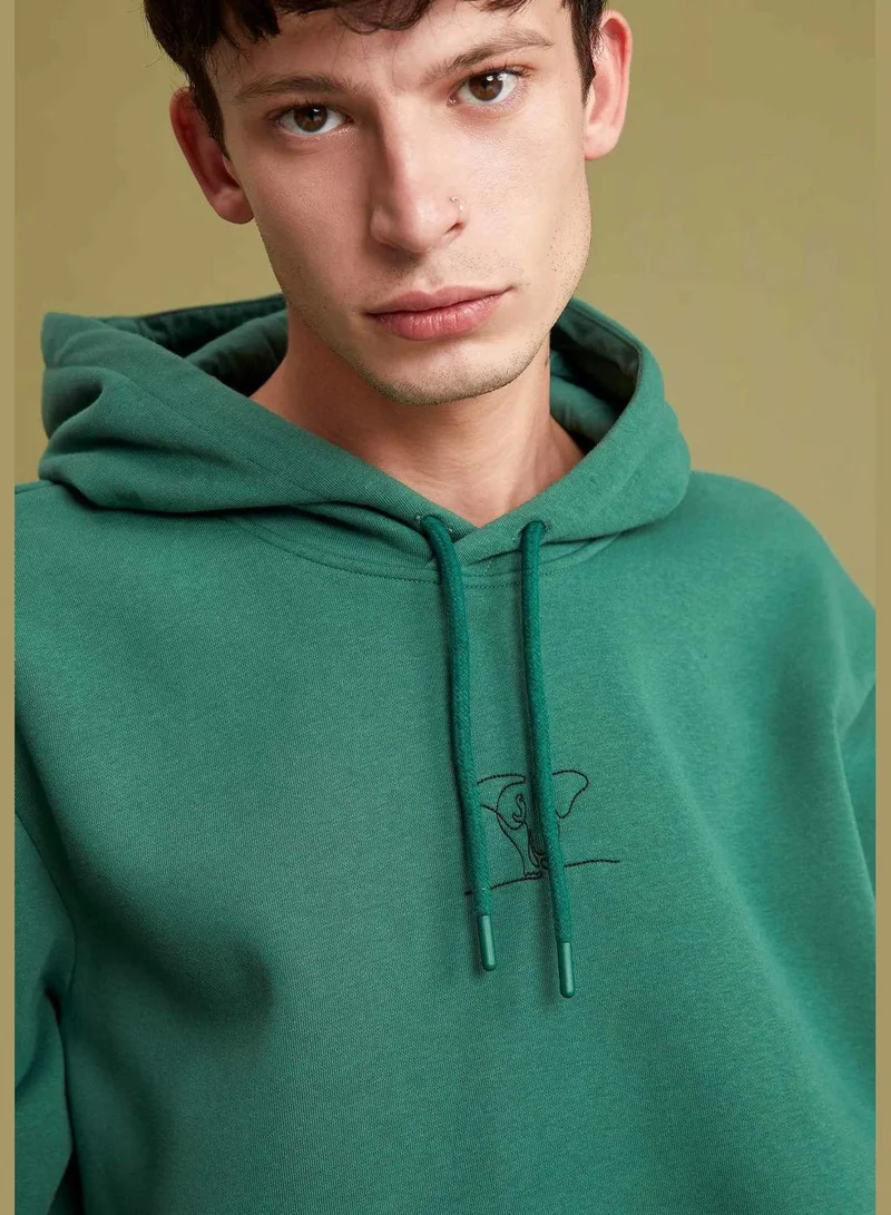 DeFacto Regular Fit Long Sleeve Animal Print Hoodie