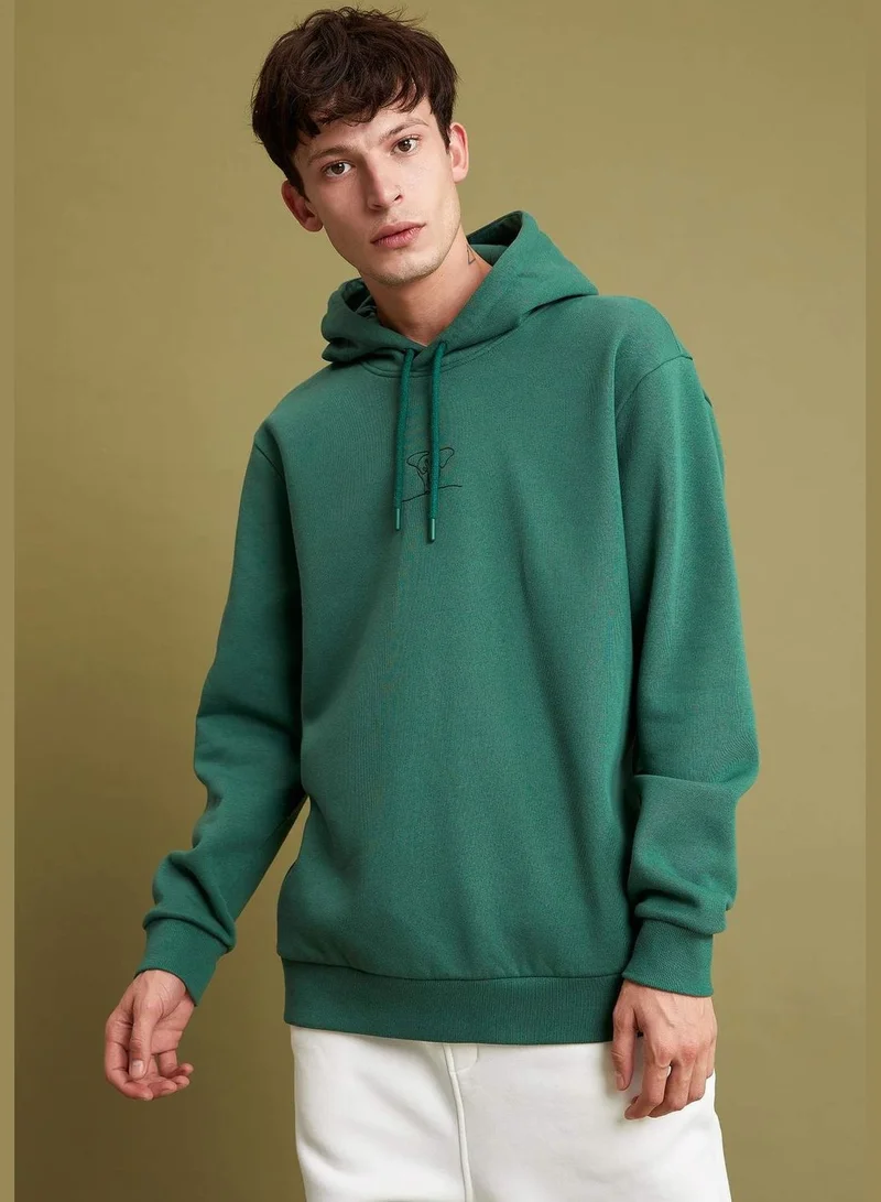 DeFacto Regular Fit Long Sleeve Animal Print Hoodie