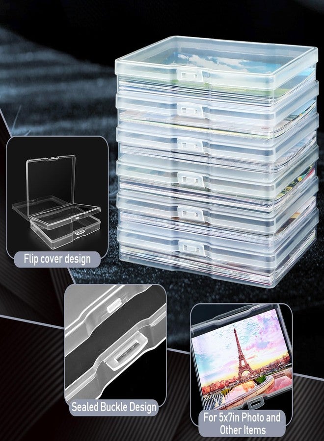 FAAYUCK 5 x 7 Inches Photo Storage Box, 6 Pack Clear Large Photo Organizer Cases Photo Keeper Acid-Free Picture Storage Containers, Craft Storage Box for Photos, Crafts, Stamps etc - Image 3