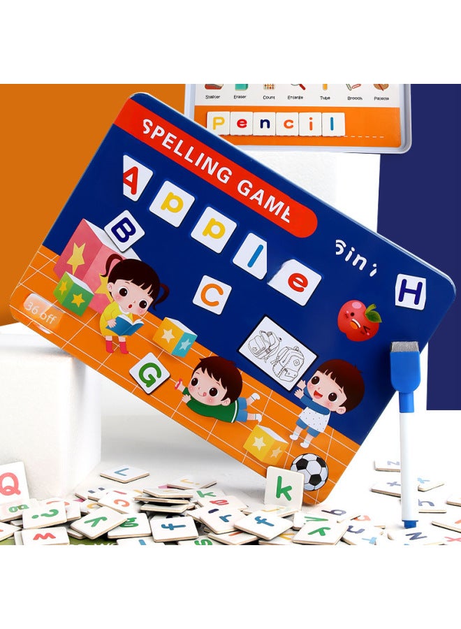 يتعلم الأطفال الحروف الإنجليزية وتهجئة الكلمات وألعاب تدريب اللغة الإنجليزية ورياض الأطفال والتعليم المبكر ألعاب تعليمية - اللون: صندوق حديد كبير لعبة تهجئة الحروف الإنجليزية والكلمات - Image 2