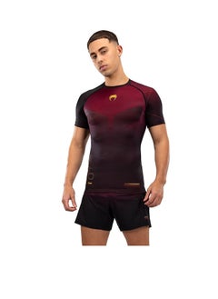 VENUM VENUM TACTICAL XT RASHGUARDS SHORT SLEEVES BLACK/BURGUNDY/GOLD  - Image 1