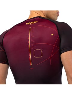 VENUM VENUM TACTICAL XT RASHGUARDS SHORT SLEEVES BLACK/BURGUNDY/GOLD  - Image 2