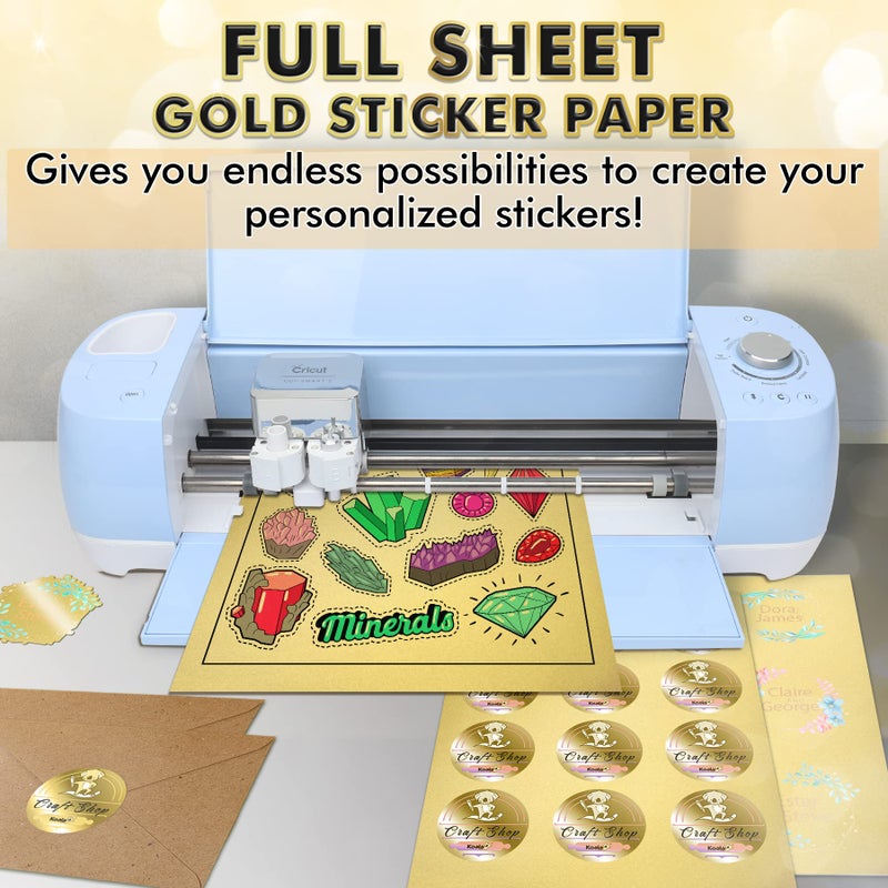 KOALA PAPER Koala Metallic Gold Sticker Paper for Inkjet and Laser Printer, 20 Sheets 8.5x11 Inch Golden Printable Sticker Paper for Birthdays Christmas Parties, Gift Decor - Image 4