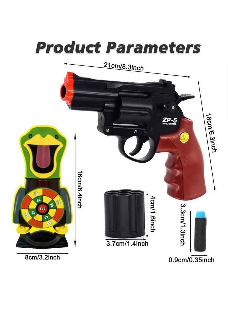 Moonmen Soft Bullet Toy Gun Revolver, Toy Foam Blaster Dart Toys with Darts, Education Model Toy Gun Shooting Game for Kids - Image 2