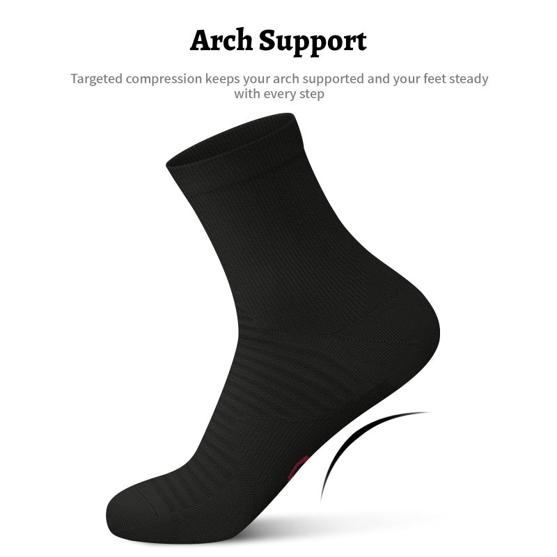 PAPLUS Compression Running Ankle Socks for Men and Women (6 Pairs), Quarter Athletic Socks for Running, Cycling, Golf, Work - Image 4