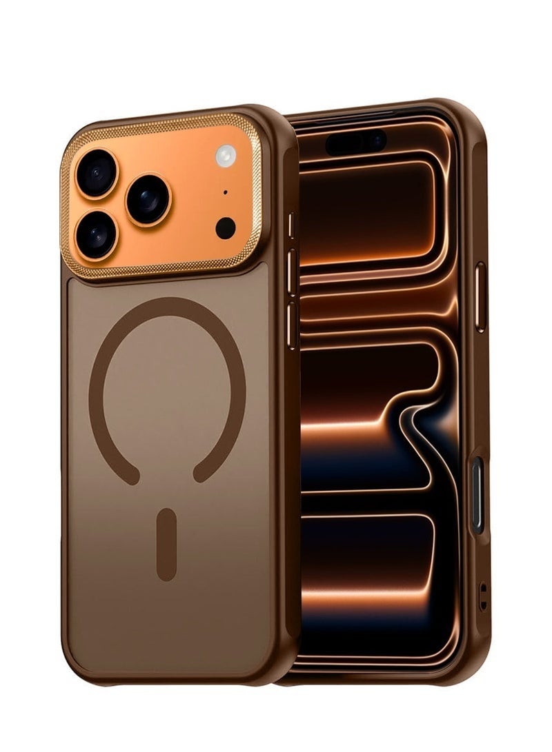 ELTRAZONE iPhone 17 Pro Max 5G 2025 Hard Silicone Hybrid Translucent Case | Slim Stylish Magnetic MagSafe Compatible Shockproof Protective Cover with Drop Protection & Scratch Resistance (MCMPMN) - Brown - Image 1