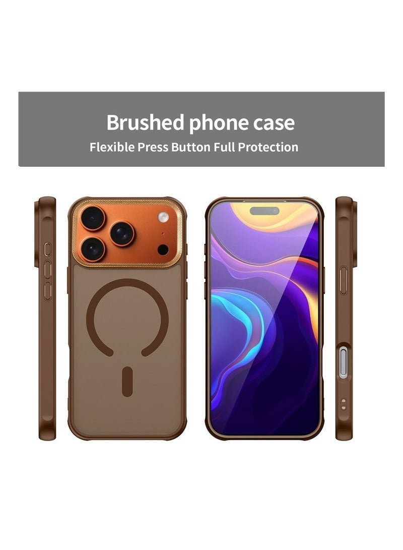 ELTRAZONE iPhone 17 Pro Max 5G 2025 Hard Silicone Hybrid Translucent Case | Slim Stylish Magnetic MagSafe Compatible Shockproof Protective Cover with Drop Protection & Scratch Resistance (MCMPMN) - Brown - Image 2