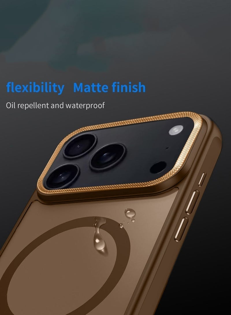 ELTRAZONE iPhone 17 Pro Max 5G 2025 Hard Silicone Hybrid Translucent Case | Slim Stylish Magnetic MagSafe Compatible Shockproof Protective Cover with Drop Protection & Scratch Resistance (MCMPMN) - Brown - Image 5