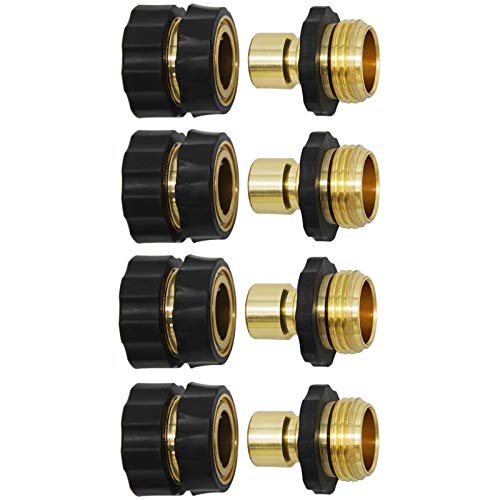Twinkle Star 3/4 Inch Garden Hose Fitting Quick Connector Male and Female Set, 4 Set, Garden Hose Adapter, Quick Connect Hose Fittings, Garden Hose Connector, Hose Attachment - Image 1