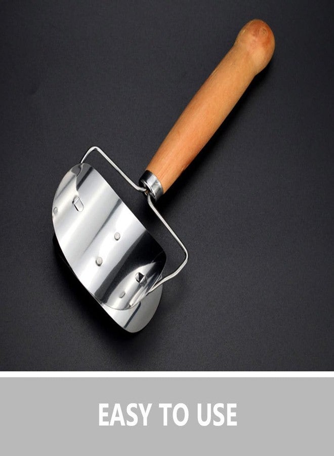 أموسفون قطاعة عجين الزلابية من الفولاذ المقاوم للصدأ من أموسفن بمقبض خشبي، مثالية لفرد العجين وتحضير الزلابية والوانتون والرافيولي وعجين الفطائر في المنزل، أداة مطبخ غير لاصقة - Image 3