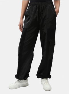 Elastic Waist Waterproof Pants with Hem