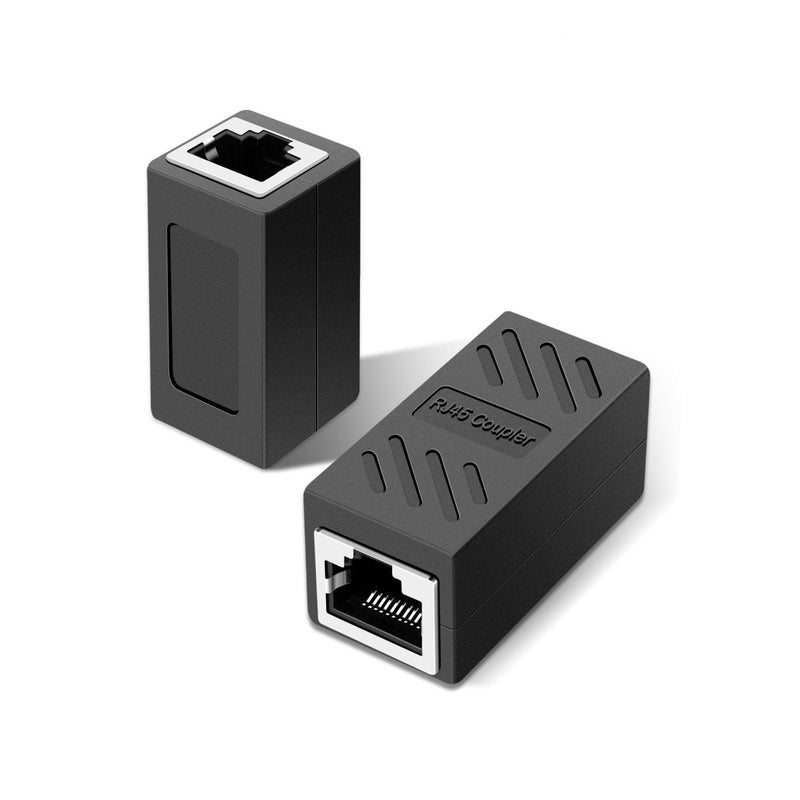 FENTICO RJ45 Coupler Female to Female Ethernet Coupler Jointer in-Line Coupler for Cat7 Cat6 Cat5 Cat5e Ethernet Cable Extender Adapter (Black) - 2 Pcs - Image 2