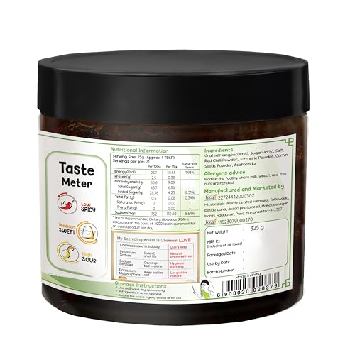 Farm Didi FarmDidi Mango Chunda Chutney 325g | Sweet & Tangy Aam Chunda (Aam Murabba Style) | Homemade Traditional Pickle | Oil-Free | No Chemical Preservatives - Image 2