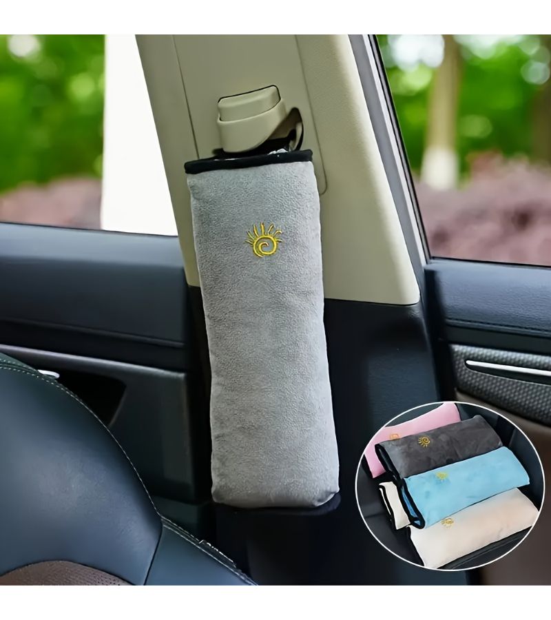 Blue Plush Car Seat Belt Shoulder Pad With Soft Breathable Protection - Image 4