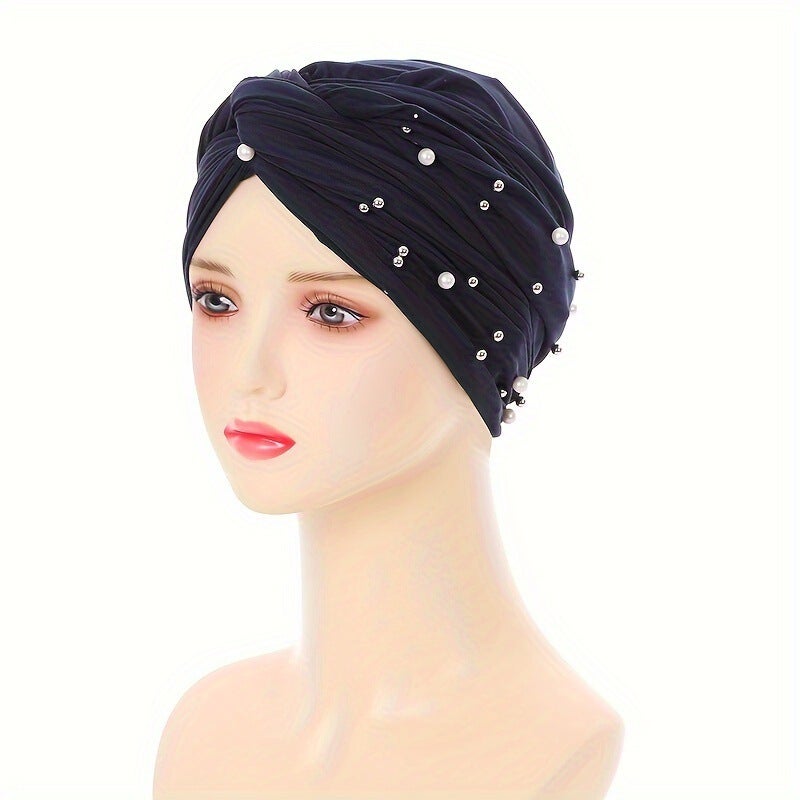 Minimalist Turban Hat Solid Color Head Wrap Polyester - Image 1