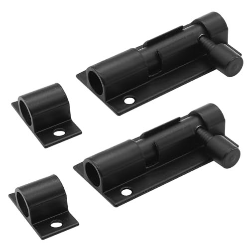 Bivethoi 2 PCS 2 Inch Barrel Bolt Latch Black Door Latch Hardware, Small Slide Latch Lock Mini Gate Garage Door Latch - Image 1