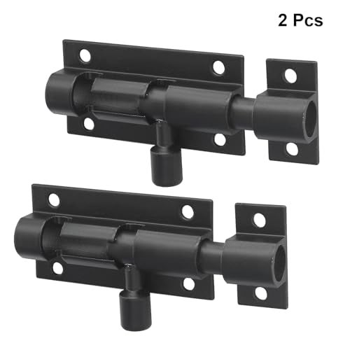 Bivethoi 2 PCS 2 Inch Barrel Bolt Latch Black Door Latch Hardware, Small Slide Latch Lock Mini Gate Garage Door Latch - Image 5