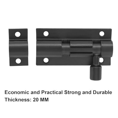 Bivethoi 2 PCS 2 Inch Barrel Bolt Latch Black Door Latch Hardware, Small Slide Latch Lock Mini Gate Garage Door Latch - Image 3