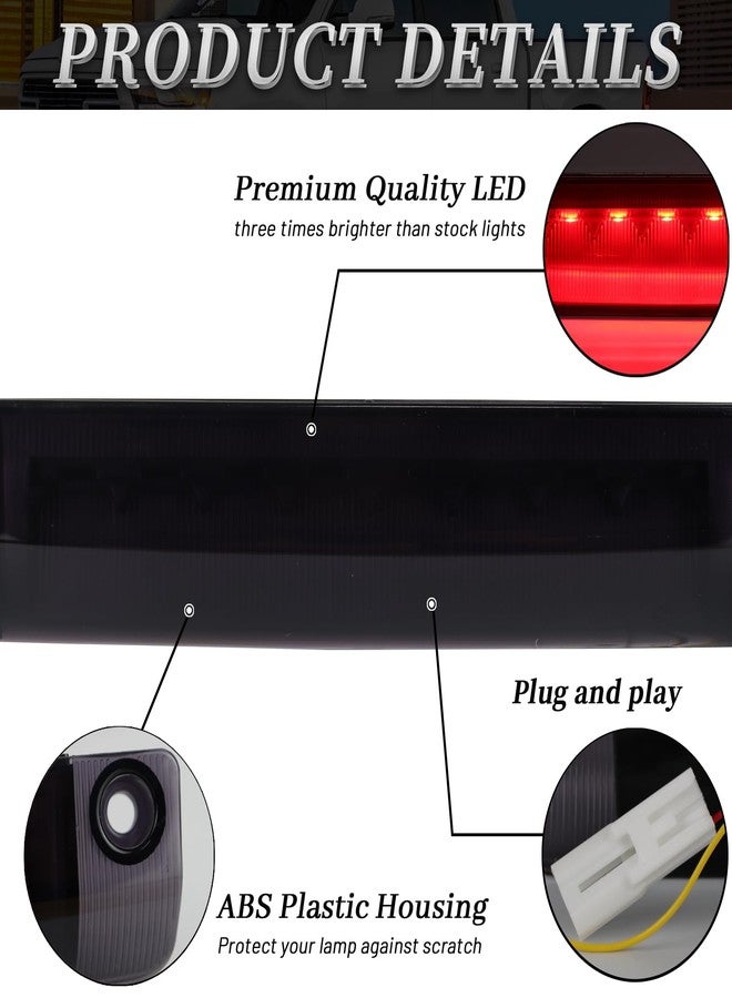 BINQIGOO Smoked Lens 9-LED Third Brake Light Assembly Compatible With Toyota 4Runner Highlander Prius Sienna etc., LED 3rd Brake Lamp Rear Center Roof High Mount w/Strobe Brake Feature (Smoked) - Image 4