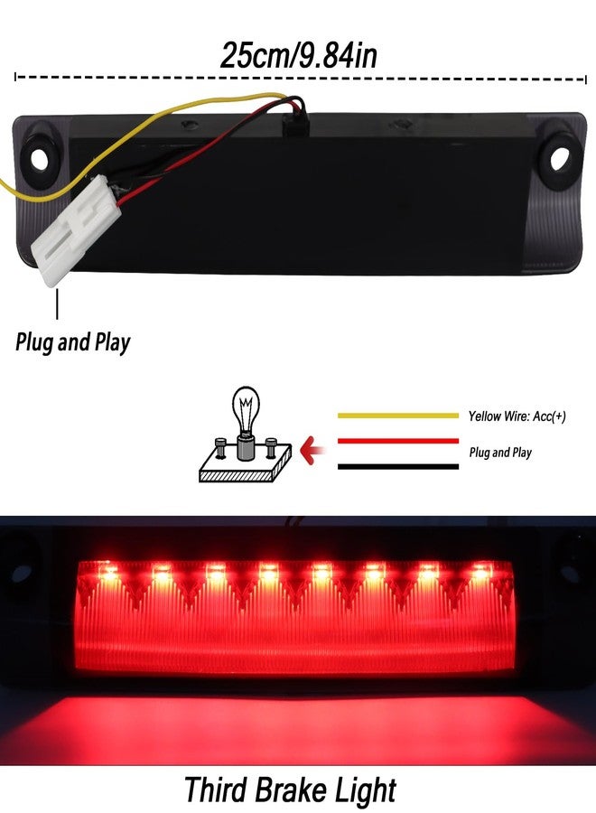 BINQIGOO Smoked Lens 9-LED Third Brake Light Assembly Compatible With Toyota 4Runner Highlander Prius Sienna etc., LED 3rd Brake Lamp Rear Center Roof High Mount w/Strobe Brake Feature (Smoked) - Image 2
