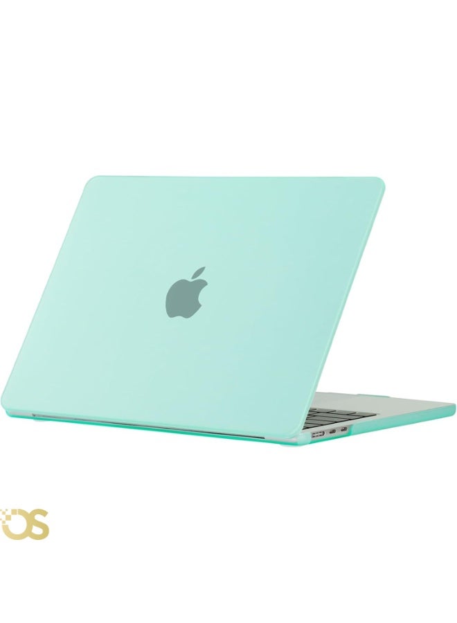 او اس كفر هارد شيل لماك بوك إير 15 بوصة من OS STORE — حماية مقاومة للخدوش والصدمات، تصميم نحيف وخفيف مع فتحات تهوية للحفاظ على تبريد الجهاز، سهل التركيب ومناسب للاستخدام اليومي — متوافق مع موديلات A3241 M4 إصدار 2025، A3114 M3 إصدار 2024، A2941 M2 إصدار 2023 (غطاء كريستالي أخضر) - Image 1