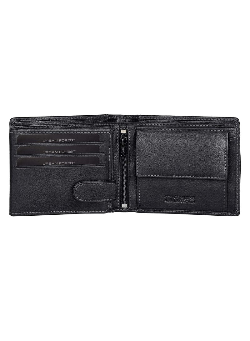 URBAN FOREST Oliver Black Leather Wallet for Men, 6 Card Slot - Image 3