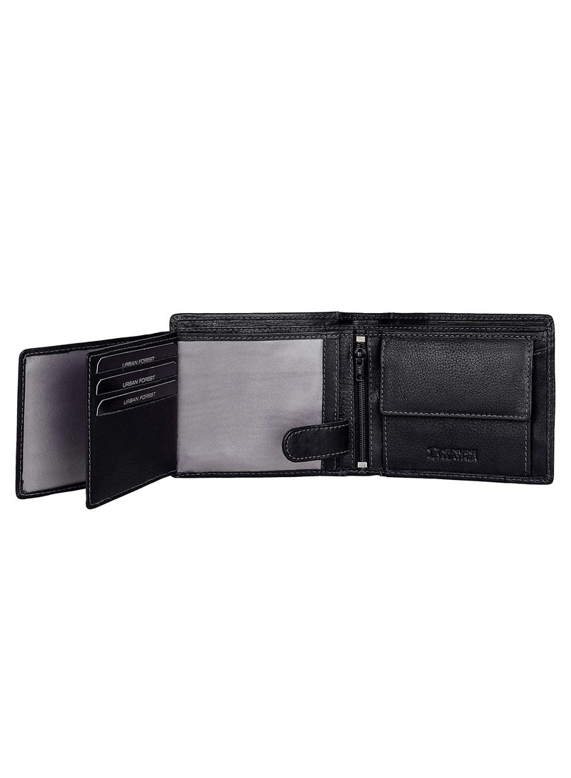 URBAN FOREST Oliver Black Leather Wallet for Men, 6 Card Slot - Image 4