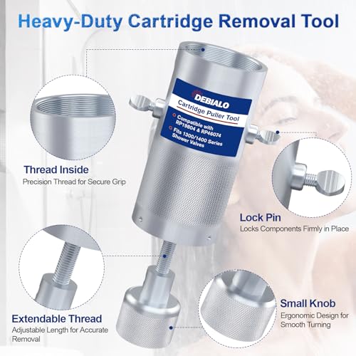 Debialo Cartridge Removal Tool Compatible with Delta Tub & Shower Faucets, Fits 1300/1400 Series RP46074 & RP19804 Cartridges, Heavy-Duty Reusable Steel Puller Extractor, Damage-Free DIY Valve Repair - Image 4