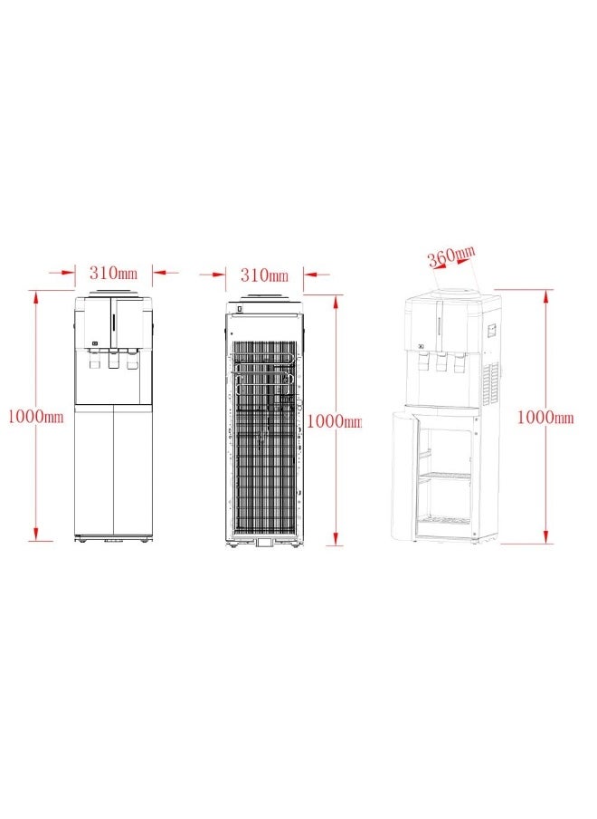 DANUBE HOME Milano Water Dispenser Black Top Loading With 20L Cabinet  - Image 4