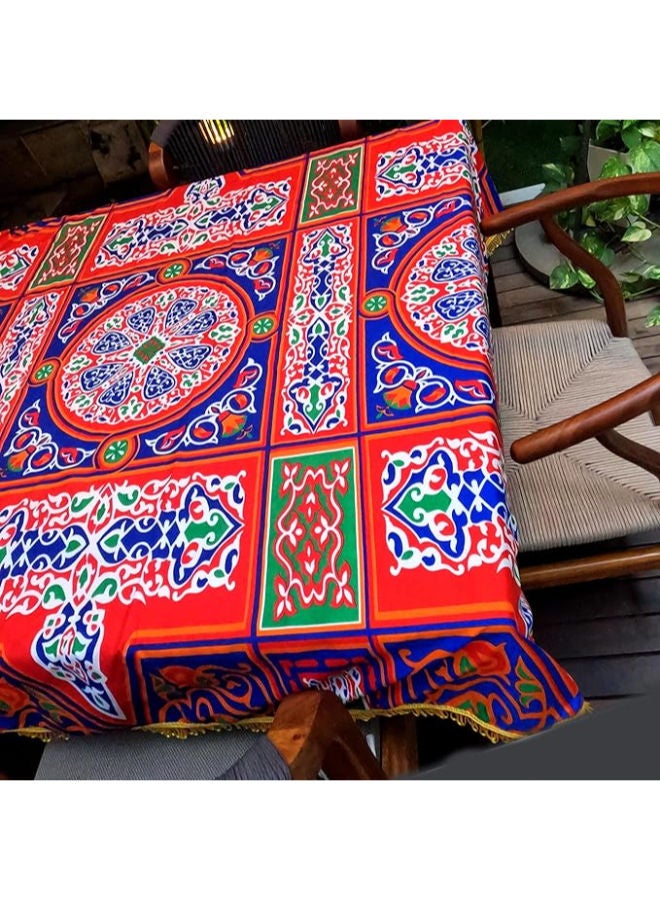 مفرش طاولة رمضان مربع بشرّابات – 140 × 140 سم - Image 3