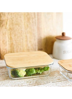 BLACKSTONE 4-Piece Borosilicate Glass Food Storage Container Set with Wooden Lids & Silicone Seals – Leakproof & Stylish Kitchen Organization  - Image 5