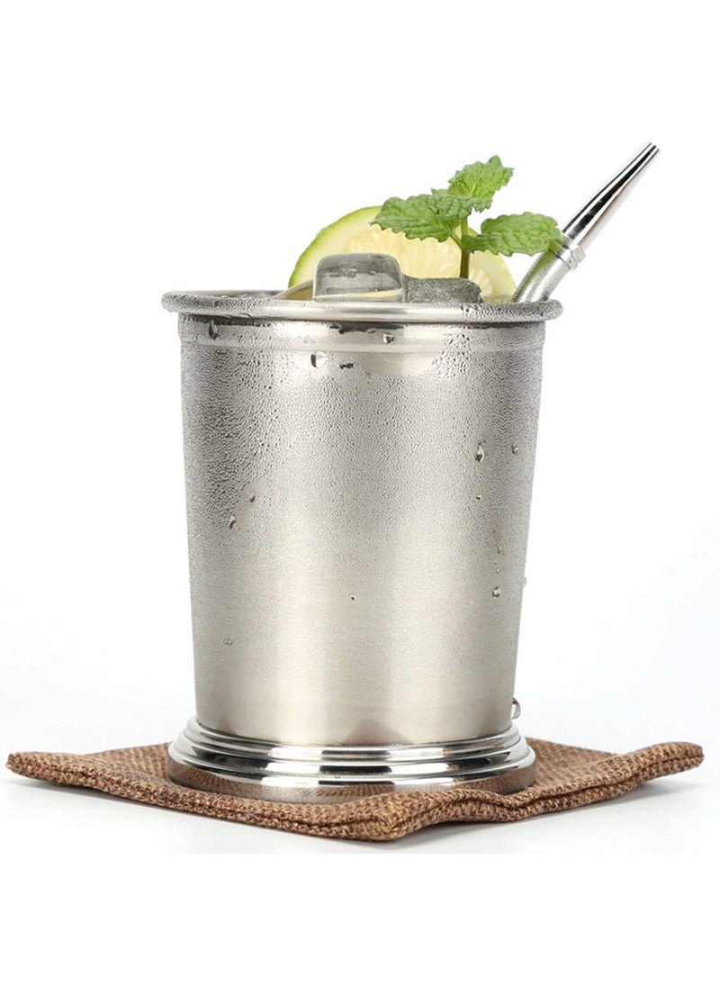 NJ NJ Stainless Steel Beverage Cup,Vintage Cocktail Bar Serving Cup for Cocktails, Stainless Steel Glass, Party Serving Cup for Restaurant,Hotel & Home: 2 Pcs Set  - Image 3