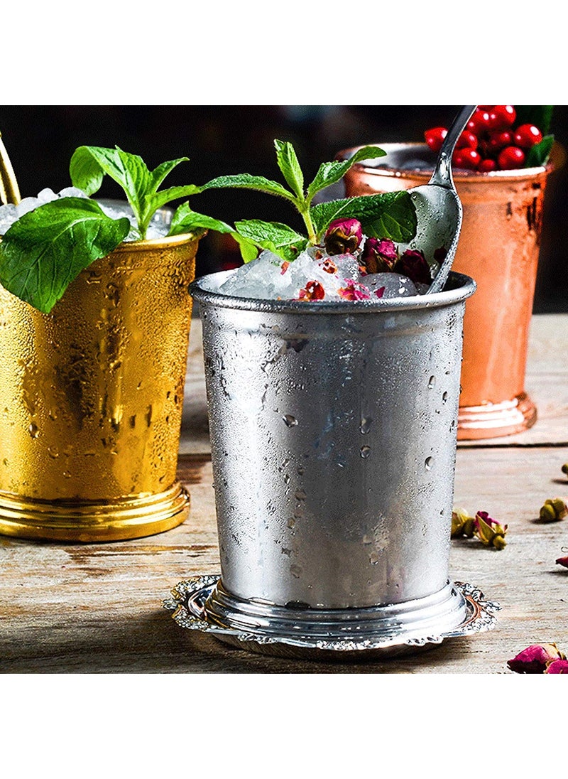 NJ NJ Stainless Steel Beverage Cup,Vintage Cocktail Bar Serving Cup for Cocktails, Stainless Steel Glass, Party Serving Cup for Restaurant,Hotel & Home: 2 Pcs Set  - Image 4