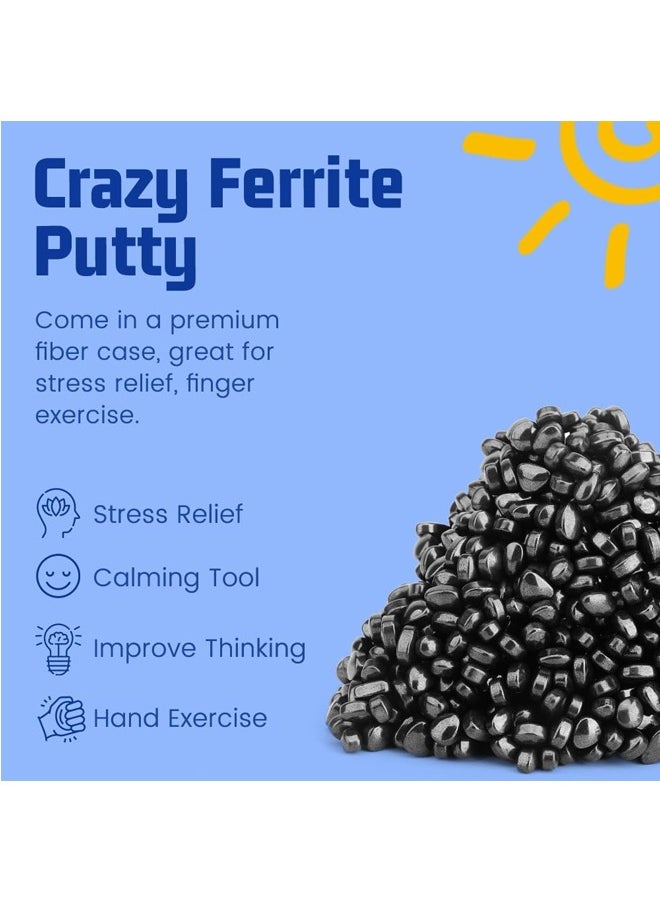 Generic 500pcs Ferrite Putty with 1 Big Magnetic Toy Ball, Smooth Ferrite Rock Ball Fidget Toy Science Kit, Office Desk Toy Decoration Gift for Adults with Case  - Image 4