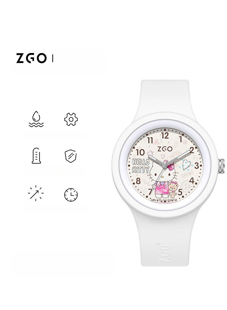 ZGO ساعة هدية للأطفال بمناسبة بدء الدراسة، ساعة على طراز الطلاب، ساعة سيليكون لطيفة برسوم كرتونية - Image 1