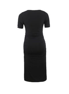Women's Short Sleeve Maternity Dress Ruched Pregnancy Clothes