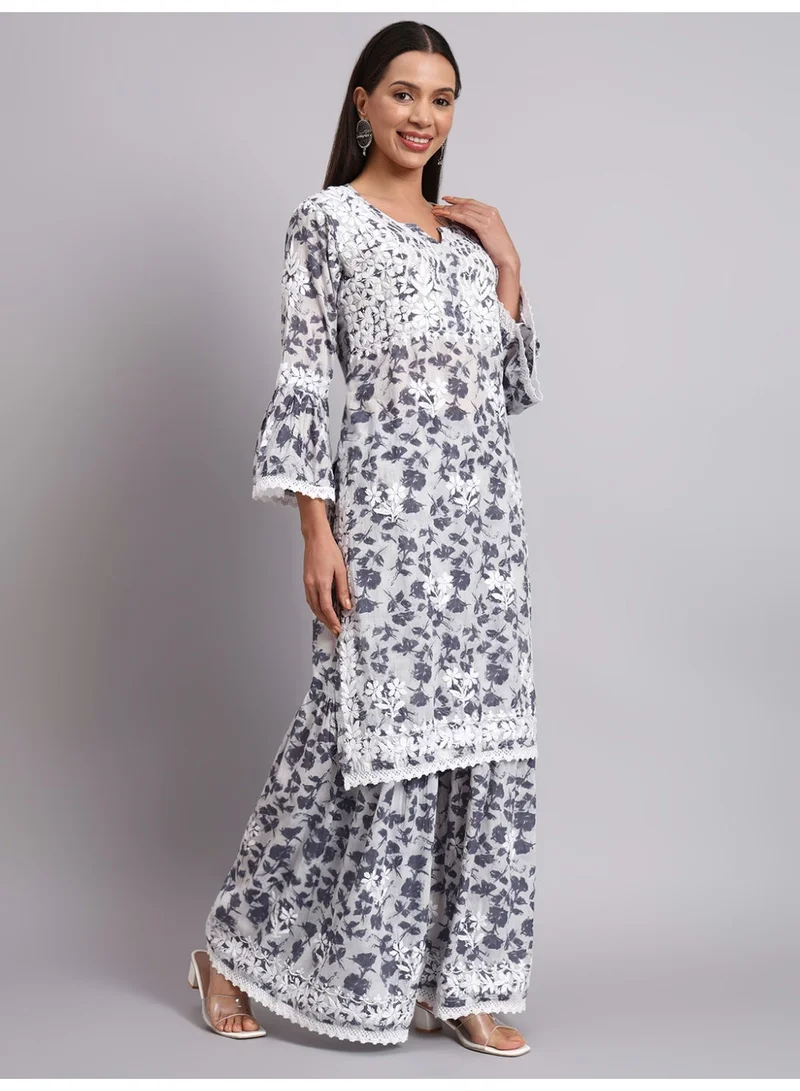 Alaya  Women Hand Embroidered Chikankari Cotton Kurta Set-AL4099KS for Women | Best Price UAE