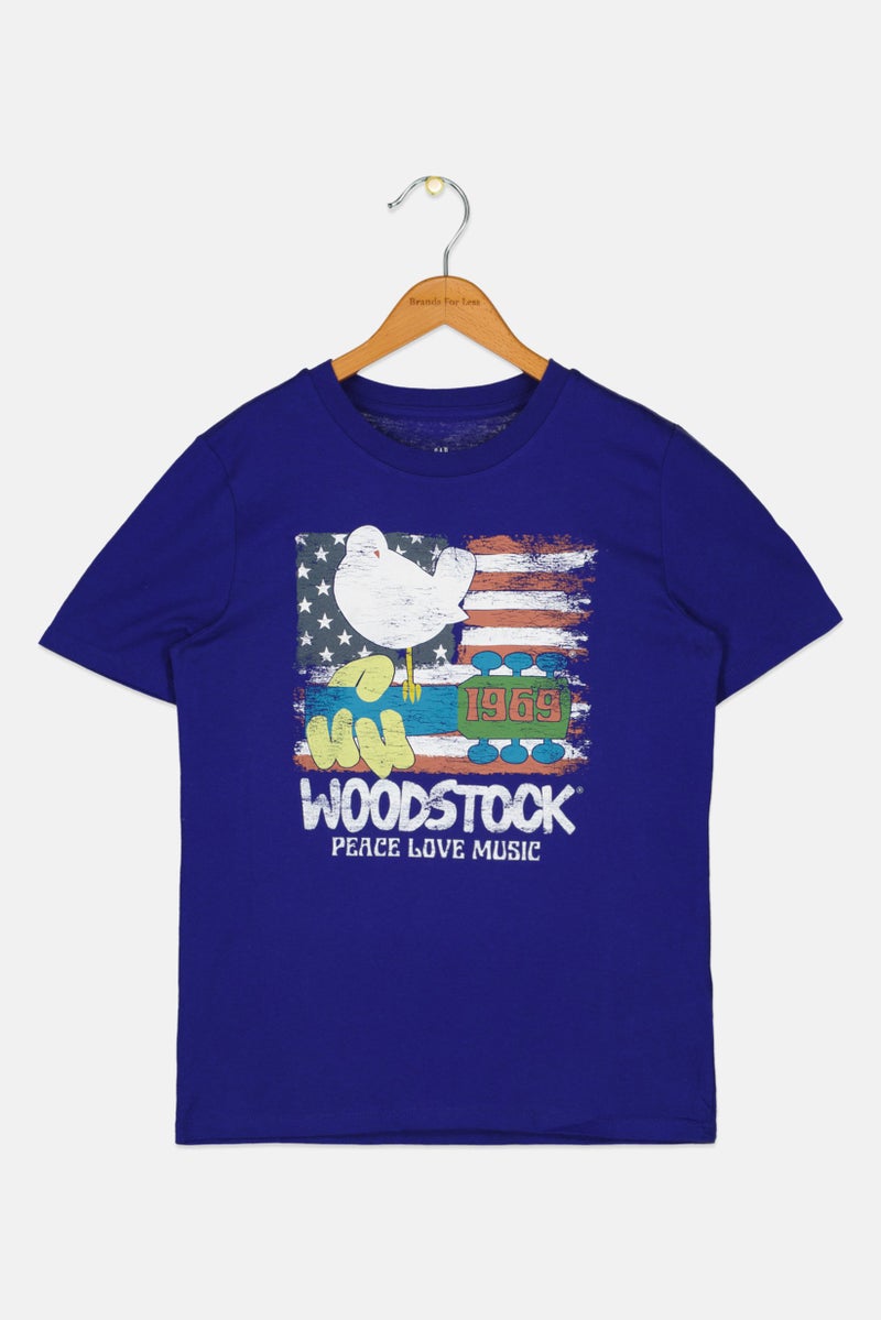 GAP Kids Boy Graphic Print Short Sleeves T-Shirt, Dark Blue - Image 1