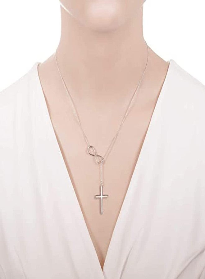 SORELLAZ SORELLA'Z women's Collier Silver Knot Cross Pendant with Chain - Image 2