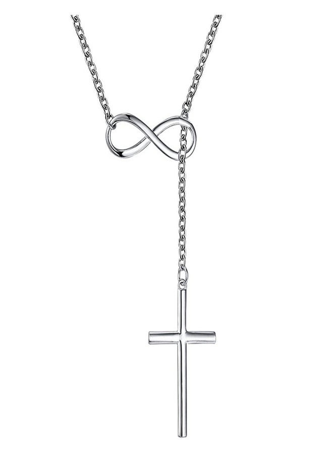 SORELLAZ SORELLA'Z women's Collier Silver Knot Cross Pendant with Chain - Image 1