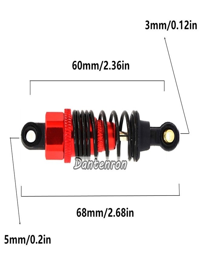 Dantenron 4Pack RC Car 102004 Adjustable Shock Absorber Damper Upgrade Parts Replacement Accessory 68mm For 1/10 RC On Road Drift Rally Car HSP 94102 94122 HPI Losi Axial Tamiya Redcat (Red) - Image 2