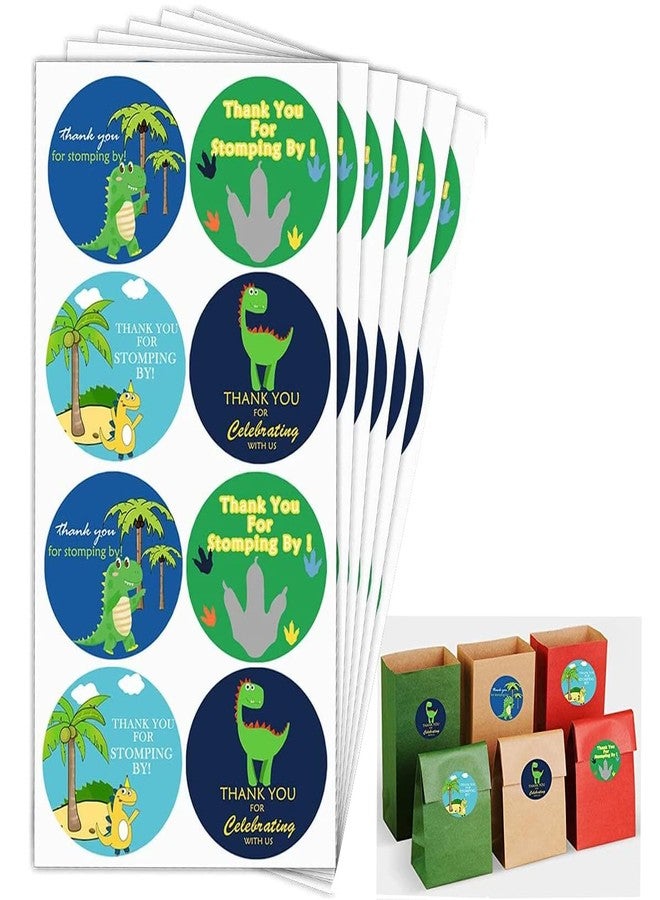 Top label Dinosaur Thank You for Stomping By Stickers 2 Inch Labels for Gifts Boxes Envelope Favor ,240 Pcs Per Pack - Image 1