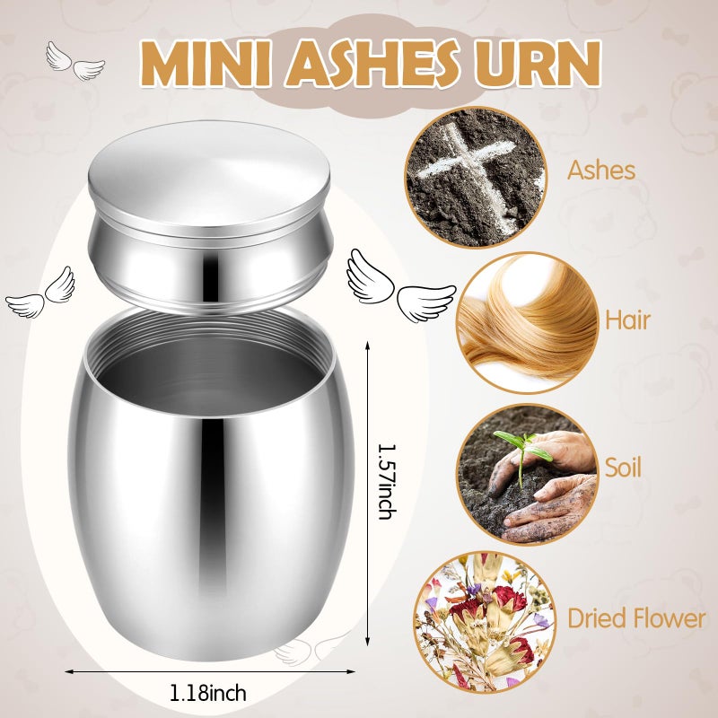 Shappy 2 Sets Christmas Funeral Memorial Gifts Cremation Angel Bear For Ashes Bear Animal With Mini Urn Small Keepsake Urn For Pet Ashes With Wing Spoon For Loss Of Loved One(Brown) - Image 3