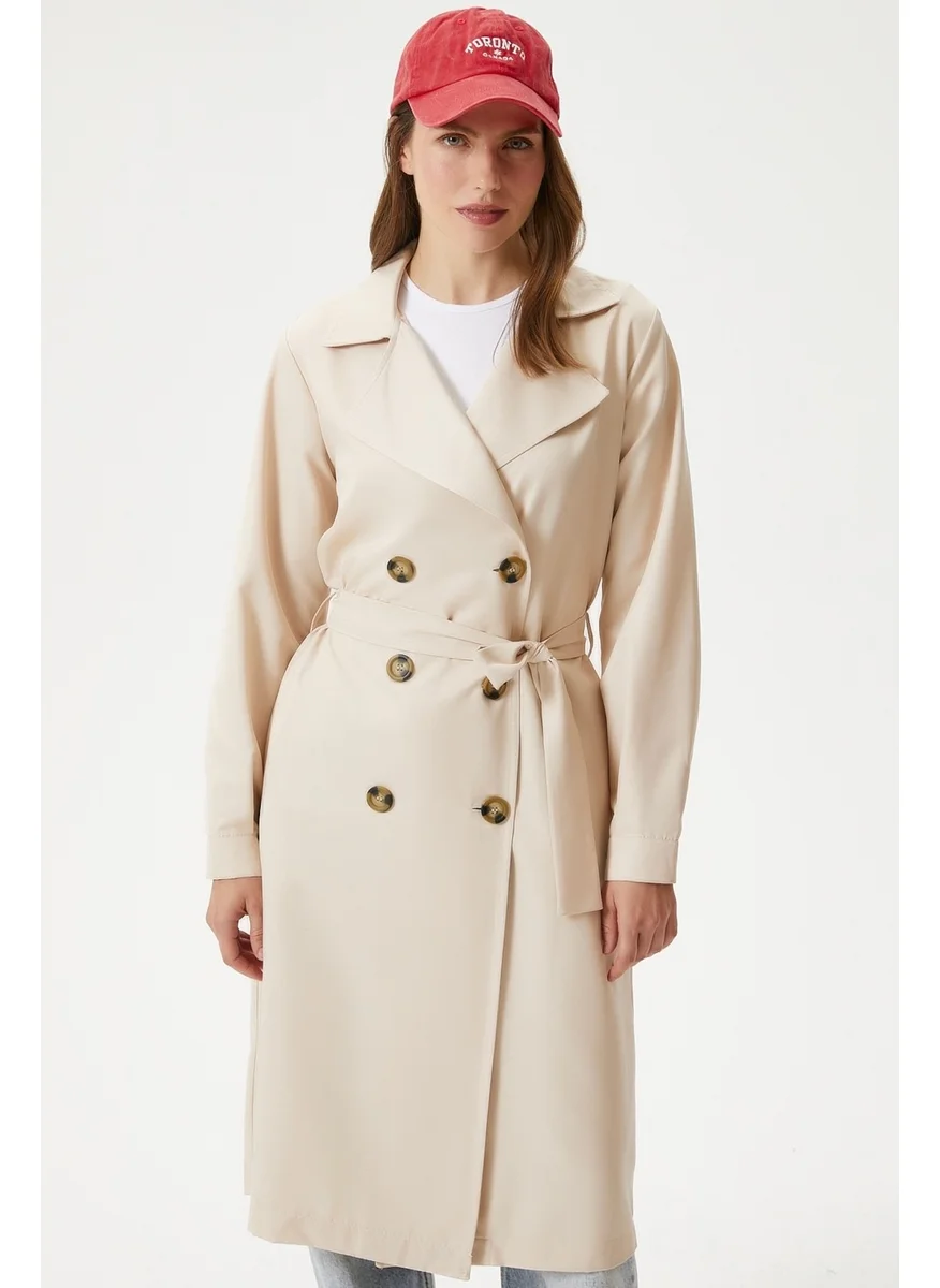 Ritnice Women's Light Seasonal Cream Trench Coat