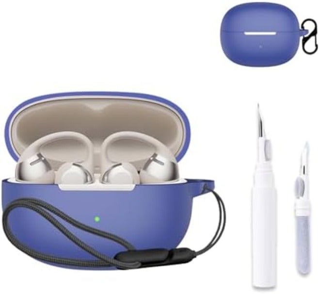 NOUKAJU for SHOKZ OpenDots One Case Cover,NOUKAJU Earphone Protective Cover(with Carabiner + Lanyard + Cleaning Pen) Drop-Proof,Shock-Proof,Protective Case for SHOKZ OpenDots ONE Open Earphones(Blue) - Image 1