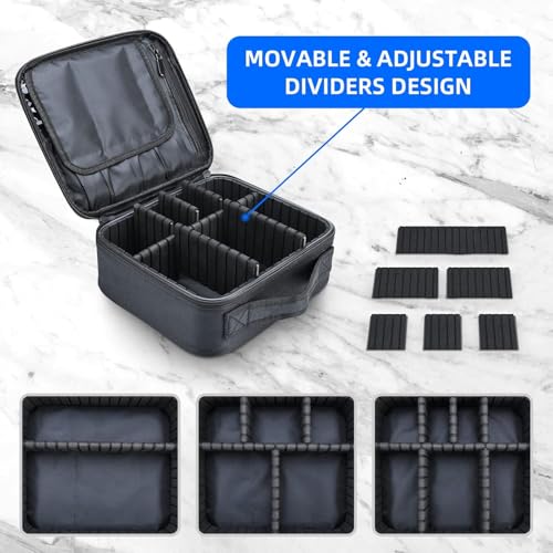 SHAMAX® Professional Cosmetic Make Up Kit Storage Organizer, Makeup Box Vanity Bag with Adjustable Compartment Travel Toiletry Bag, Makeup Case Organizer Bag (Black) - Image 4