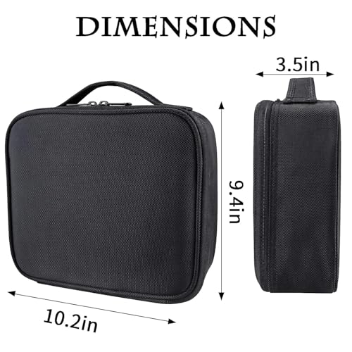 SHAMAX® Professional Cosmetic Make Up Kit Storage Organizer, Makeup Box Vanity Bag with Adjustable Compartment Travel Toiletry Bag, Makeup Case Organizer Bag (Black) - Image 3