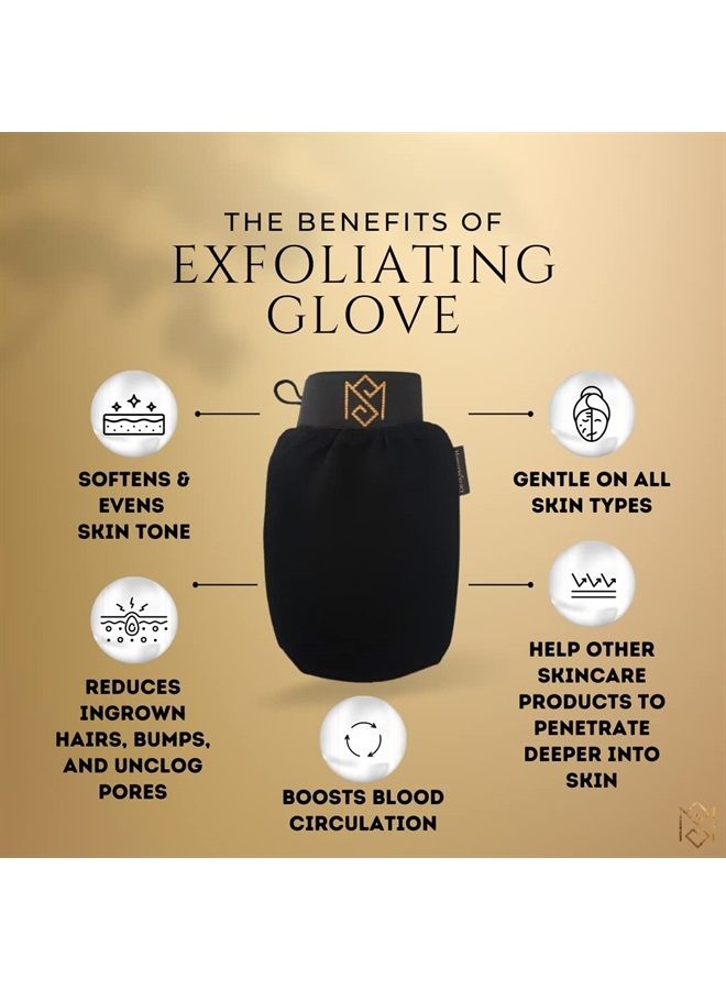 MS Exfoliating Bath Glove for Body Scrub (Kessa mitt) - Pack of 1 - Dead Skin Remover and Deep Pore Cleanser - Gentle Viscose Fiber - by MoroccanSource