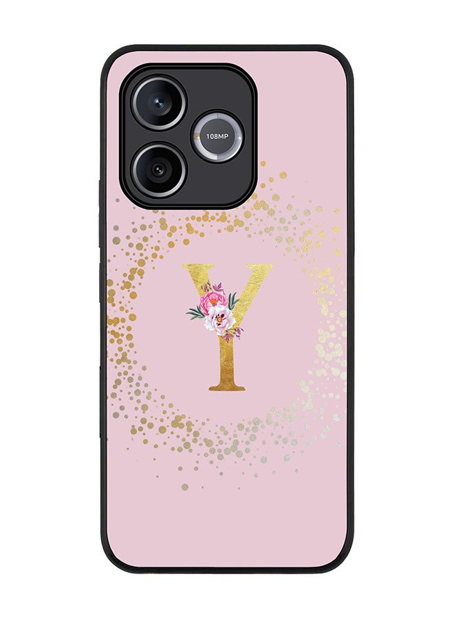 Stylizedd For Honor 600 Lite / 500 Smart / Honor X80i Case,Slim fit Camera Protection, Shockproof Thin Phone cover  - Custom Monogram Floral - Y  (Pink ) - Image 1